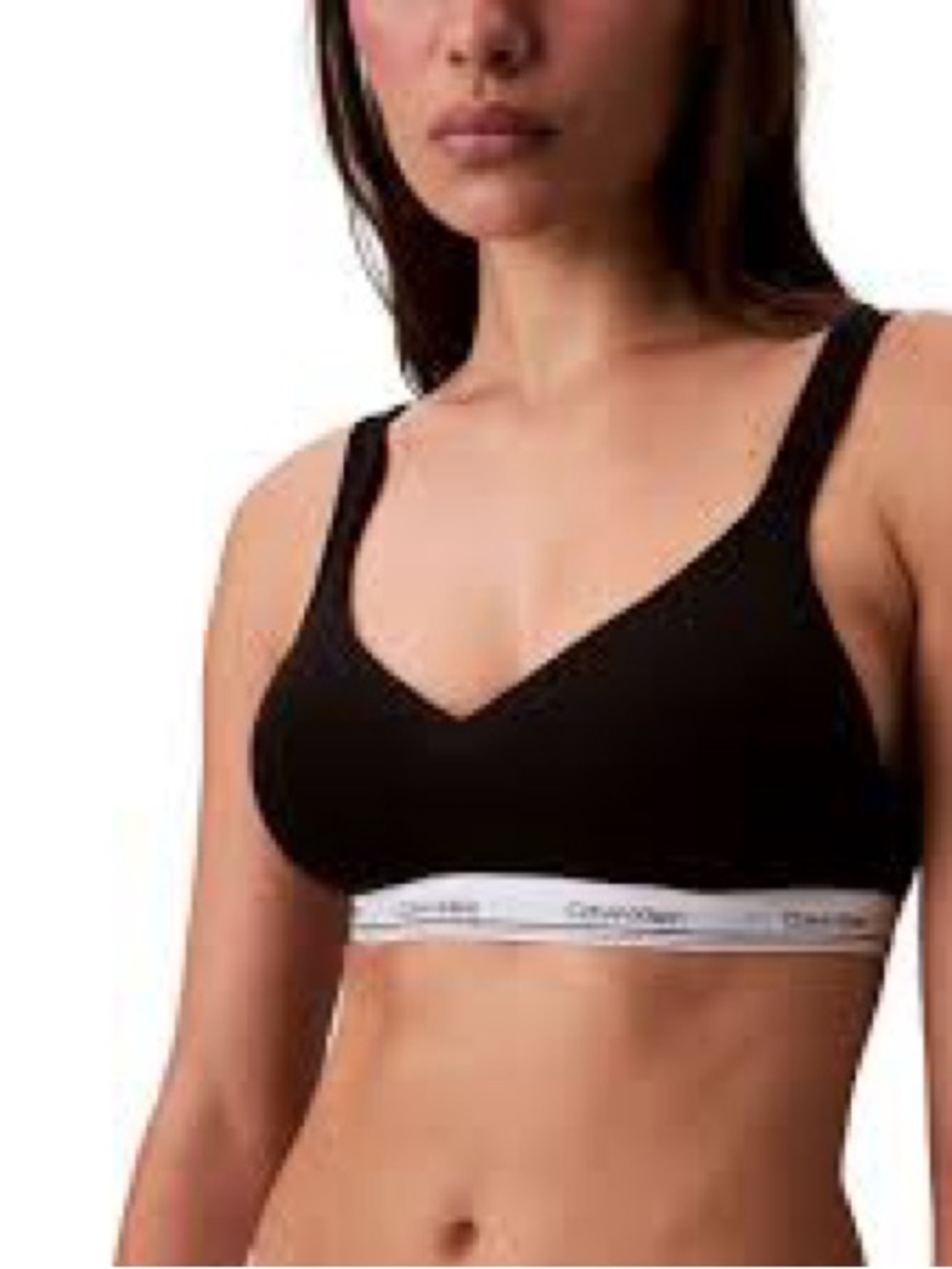 PACK OF 2 Calvin Klein Black and White Bralette with White Logo Band